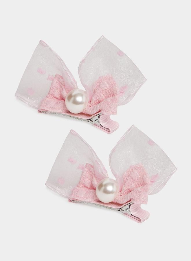 Styli Pack of 2 - Girls Bow Hair Clips - Image 4